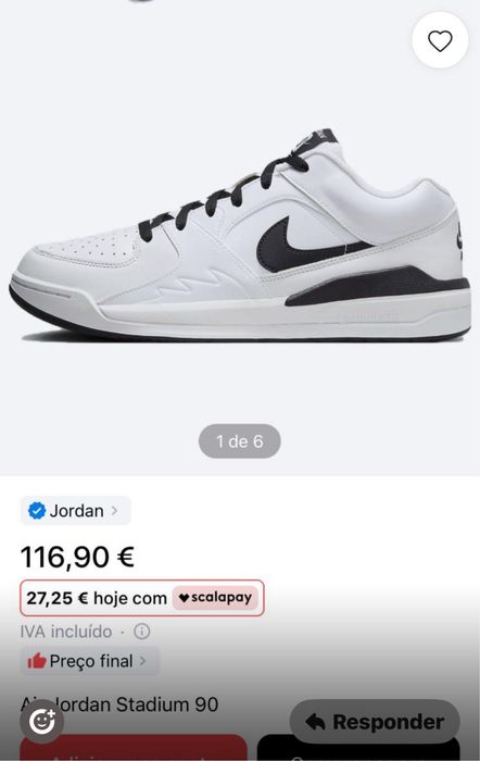 Tenis Nike Jordan Stadium 90 black/white N 43