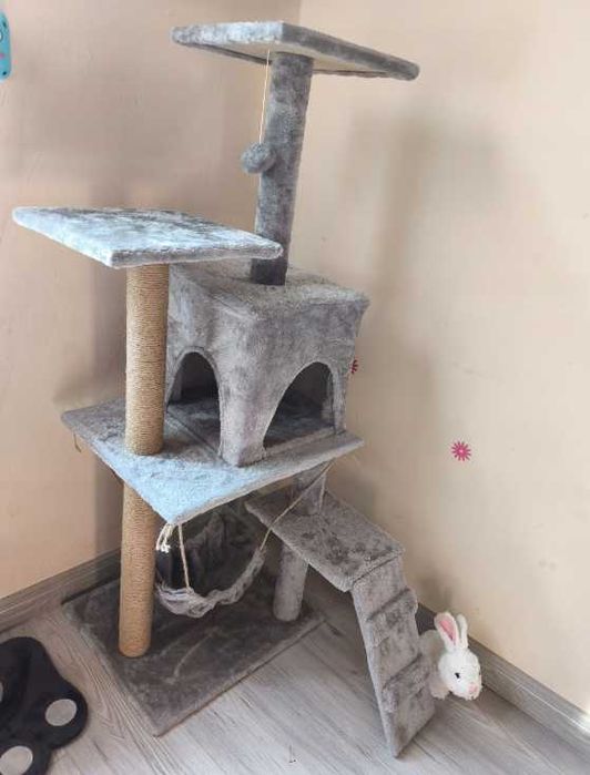 Drapak dla kota wieża legowisko domek 5 poziomów wysoki stabilny