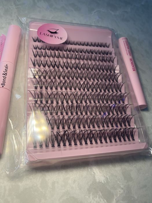 Набір пучкових вій 40D — 200 пучків + повний комплект