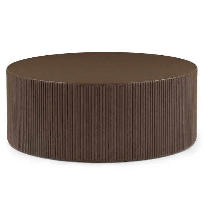 ZZ2666 - Stolik kawowy Ermanno, 90 cm, mocha, ryflowany