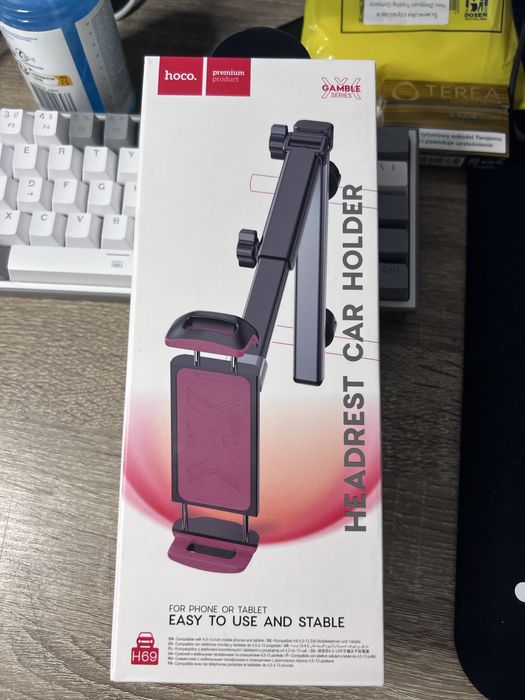 Ultra uchwyt samochodowy Hoco na zaglowek telefon. I tablet!! Nowe