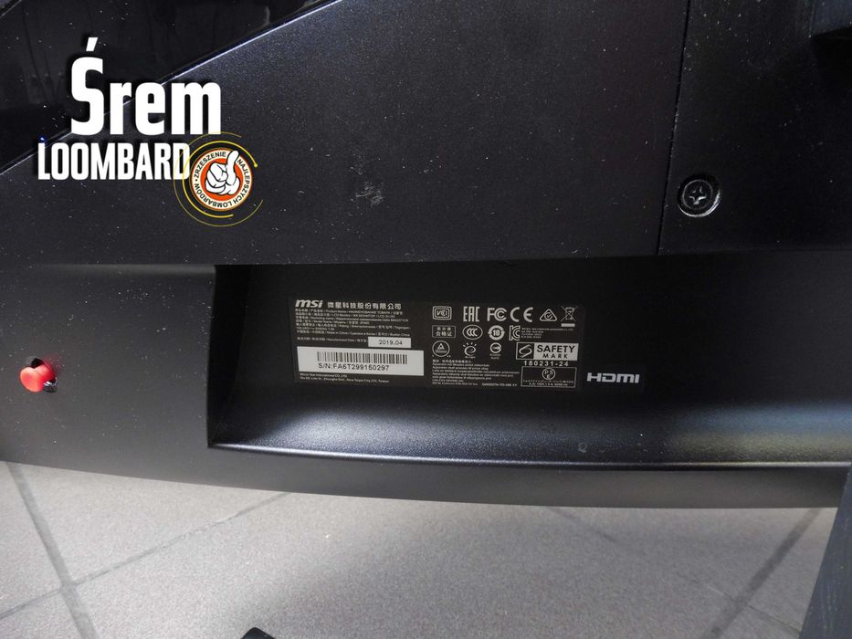Monitor MSI MAG271CR, Kabel Zasilający, Stan db!