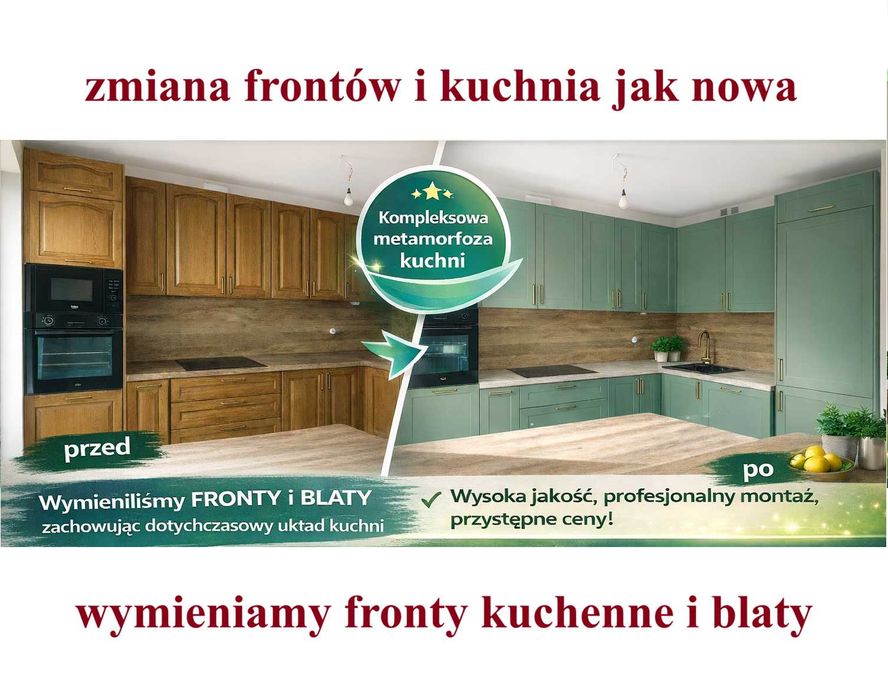 fronty do kuchni - fronty kuchenne - wymiana frontów kuchennych -