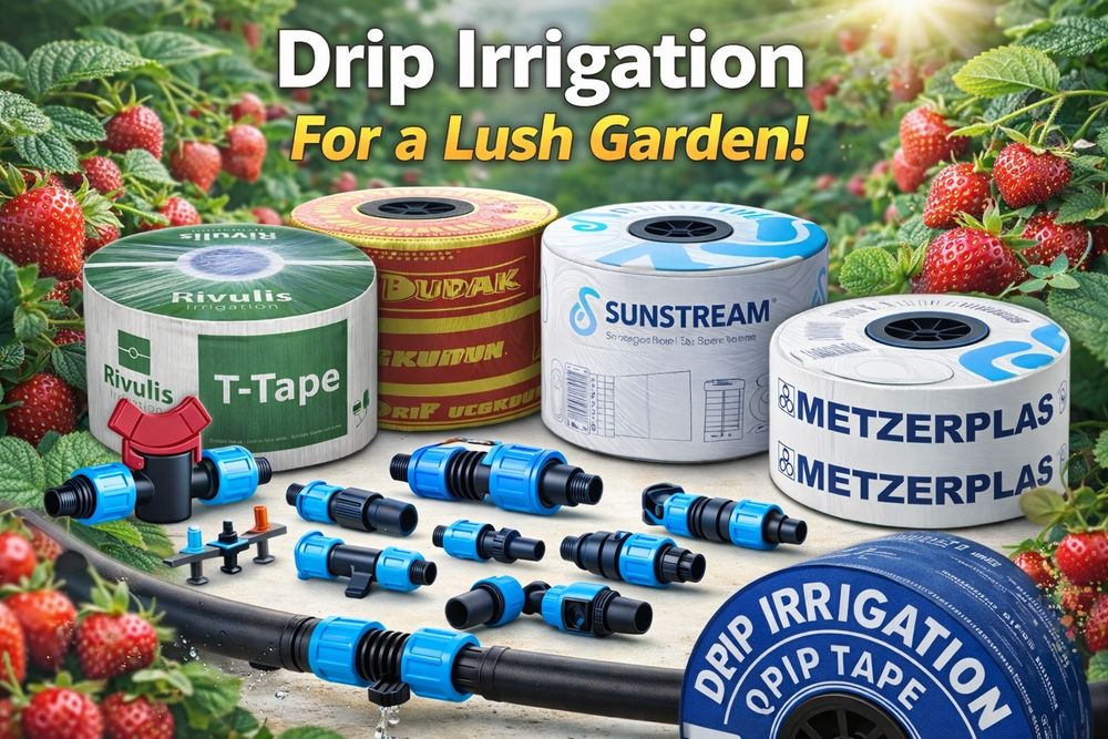 Капельна лента 1000 500м 100м касети стаканчики пінетки для ягід горщи