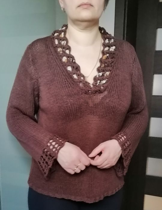 Sweter brązowy XL per una