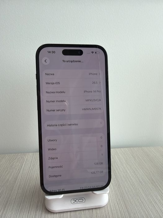 Apple iPhone 14 Pro 128GB Space Black z kondycją baterii 87%