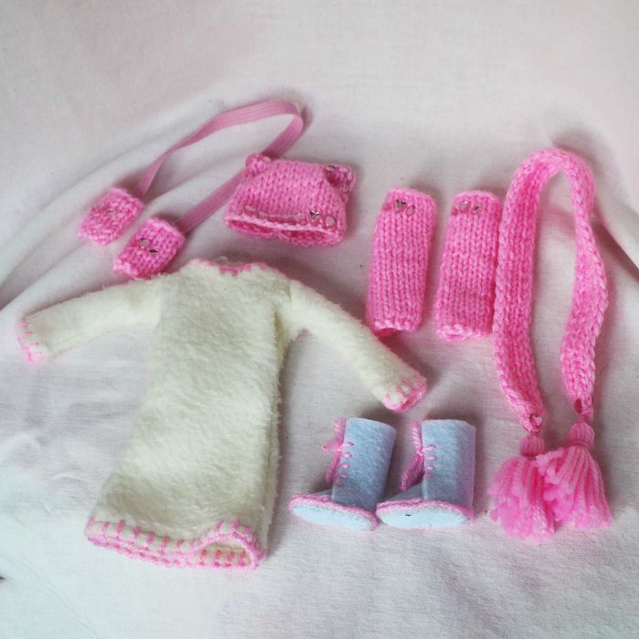 Зимний хендмейд образ одежда для куклы Барби Кошечка