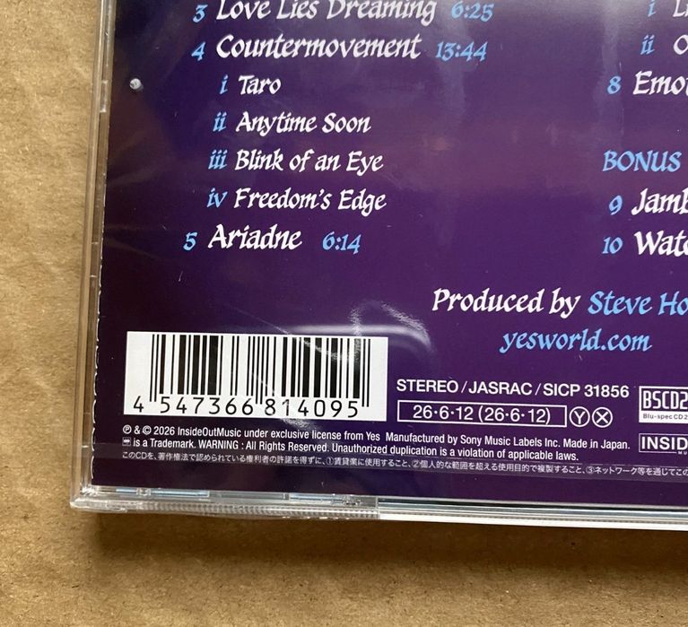 Yes Aurora Bluspec Japan cd