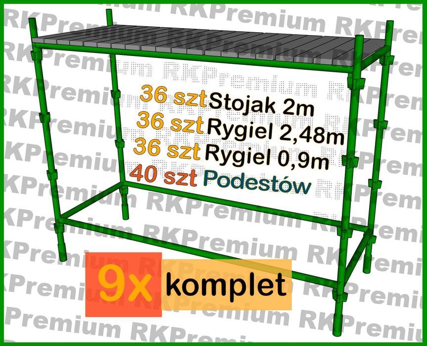 sprzedaż rusztowań klinowe choinkowe 9x komplet 100m2 podesty dostawa