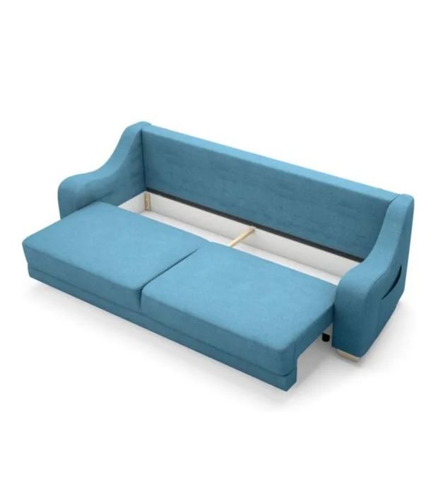 Sofa rozkładana z pufą