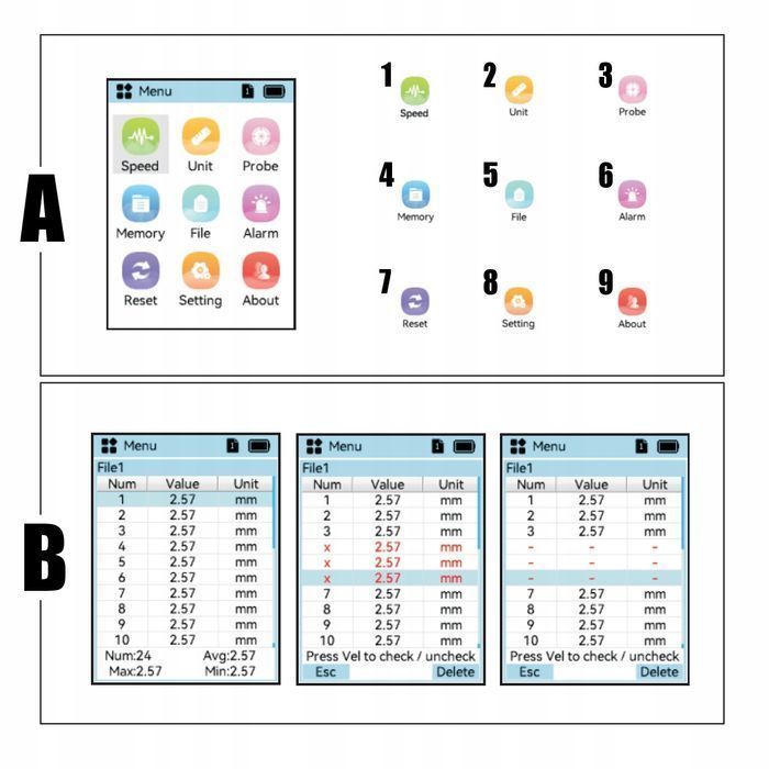 Precyzyjny Ultradźwiękowy Miernik Grubości Czytelny Ekran 2x 1-300mm