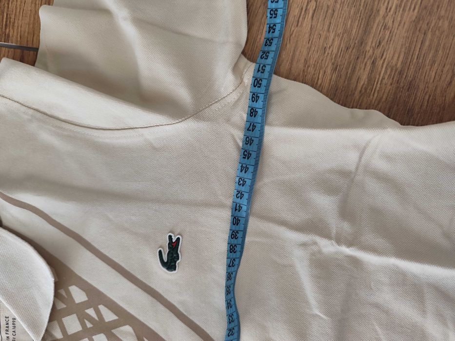 Nowa koszulka męska polo Lacoste M bawełna beżowa