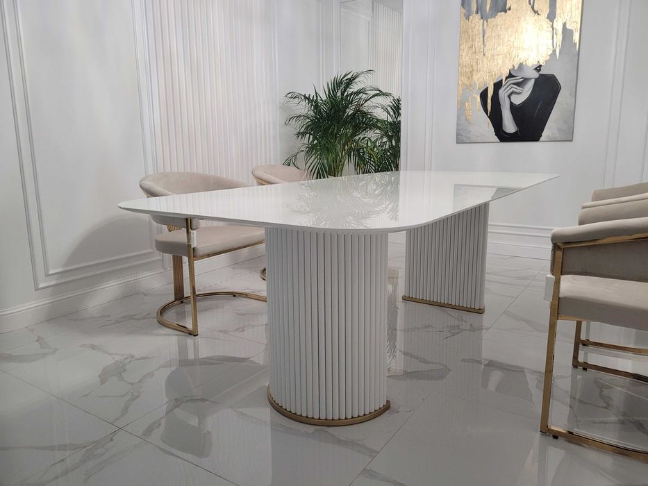 Stół LORIS z blatem slim, stół z lamelami, AKANT Meble