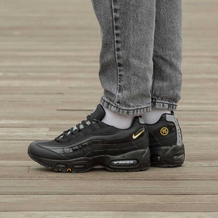 Мужские серые замшевые кроссовки Nike Air Max 95 Baltic Blue Grey чоловічі сірі замшеві кросівки найк аір макс 95