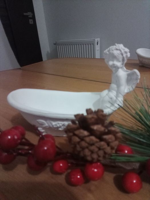 Mydelniczka, Anioł gipsowy , rękodzieło prezent upominek podziękowanie