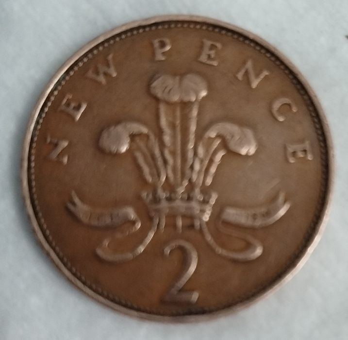 Монета Великої Британії (2 пенса 1971 року).