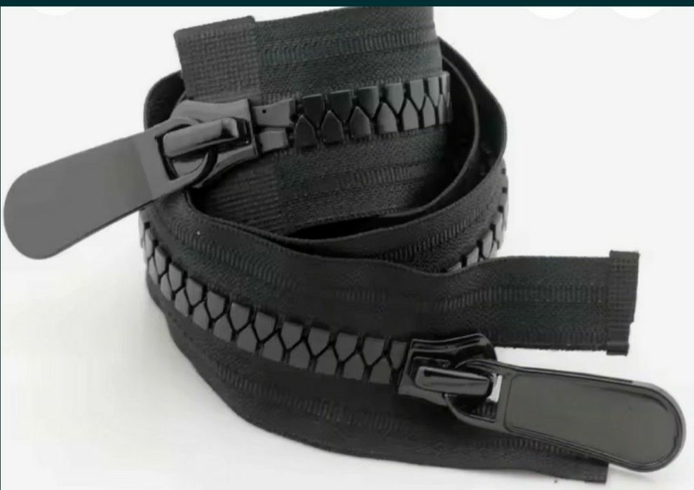 Блискавка, молнія подвійна чорна тракторна  для  курток