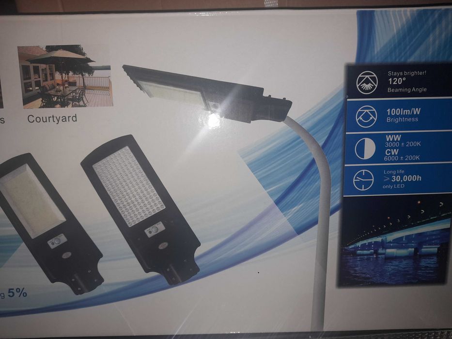 Holofote Led com bateria e painel solar