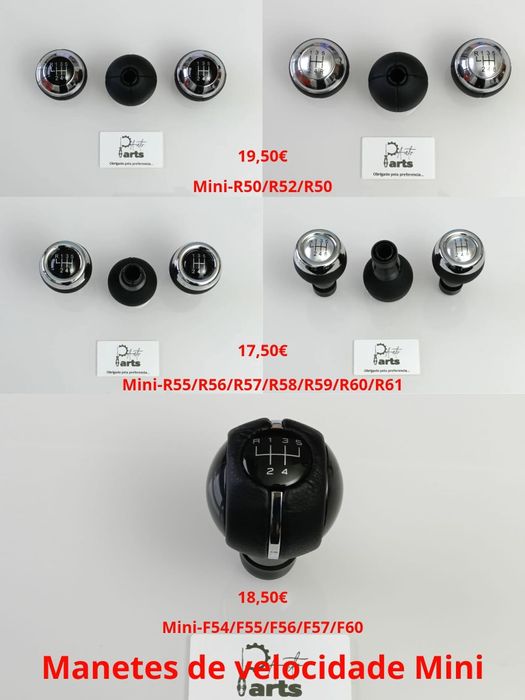 Manete (moca) de velocidades Mini R50 R52 R55 R56 R57 R58 R59 R60...