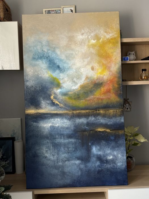 Obraz Abstrakcja 140x80cm, akryl. Okazja!