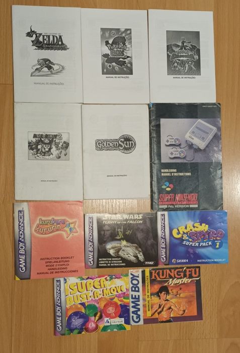 Manuais de Jogos e consolas Nintendo Sega