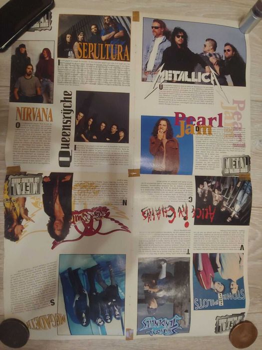 Плакаты,постеры рок металлика,аеросмит и т.д.