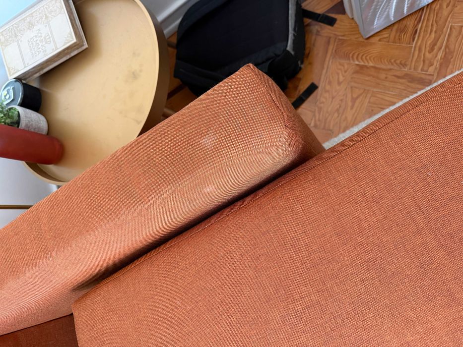Sofá-cama 3 lugares FRIHETEN Faringe laranja acastanhado