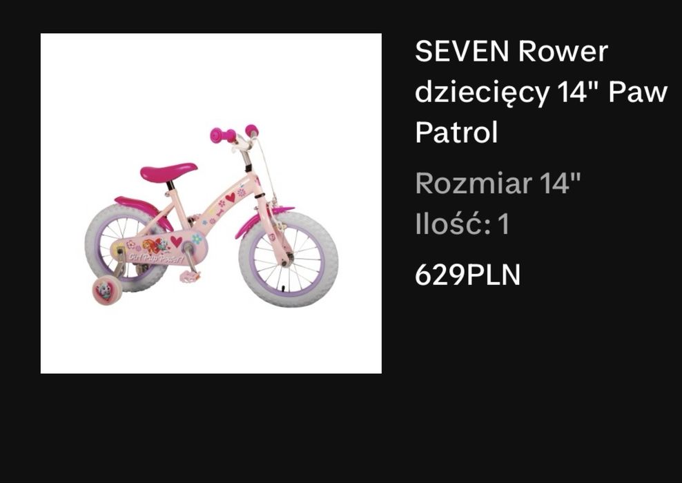 Rower dla dziewczynki