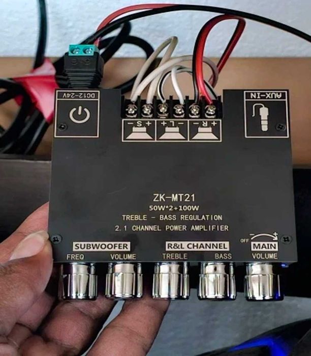 Усилитель звука ZK-MT микросхема CS8673E Original Підсилювач 2.1 канала (под сабвуфер)