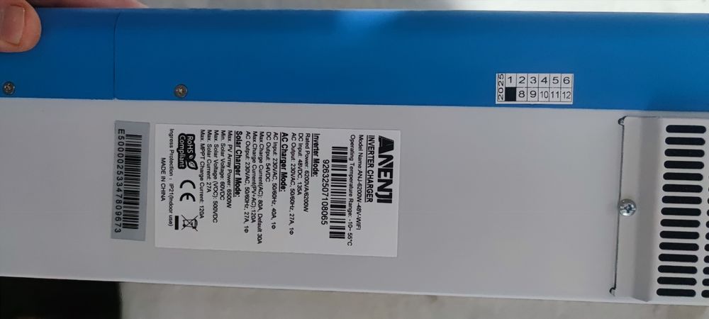 Тихий інвертор Anenji 4.2 / 6.2 kW 24 / 48V WiFi модель 2025