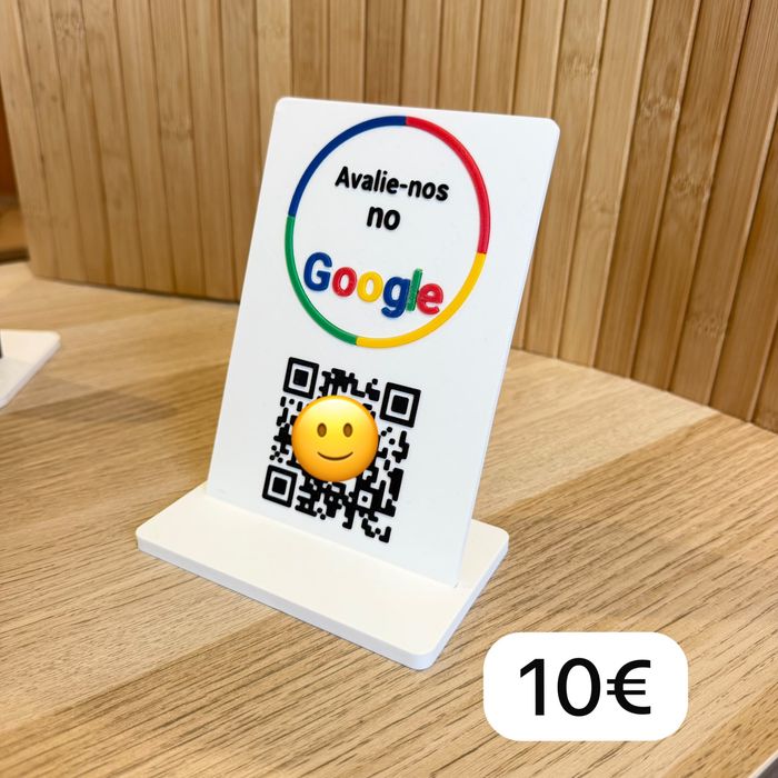 Placa Personalizada com QR Code para Avaliações Google e Redes Sociais