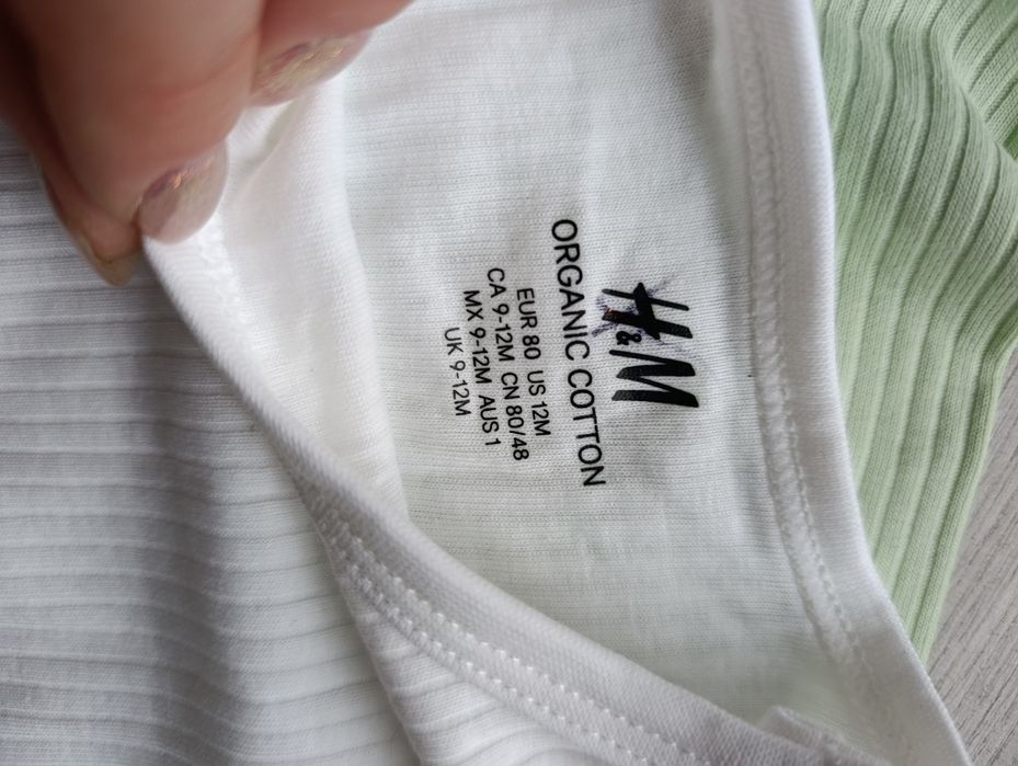 Zestaw komplet dla dziewczynki miętowy body czapka kapelusz hm 80 86