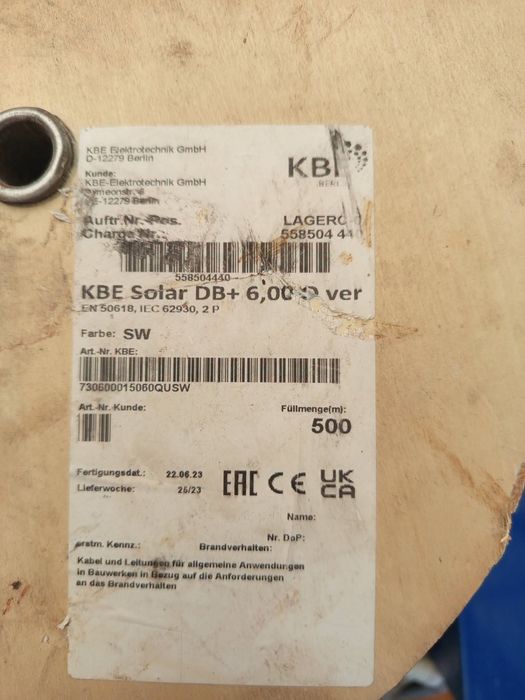 Kabel solarny DB+6,00