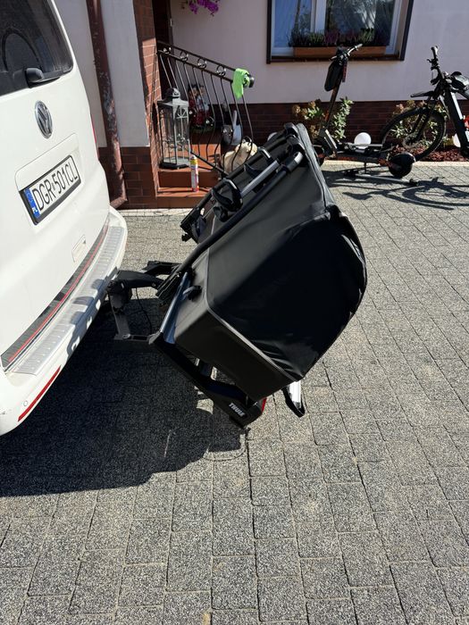 Thule BOX + bagażnik rowerowy na 3 lub 4 rowery na hak! Bdb stan!