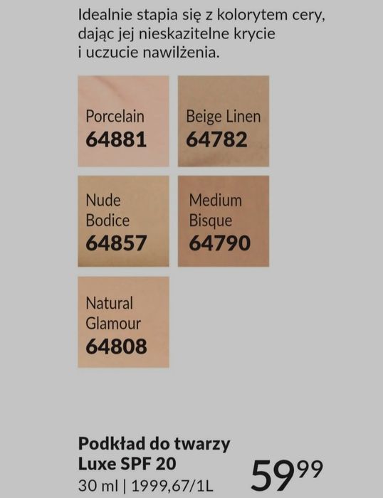 Awon podkłady do twarzy luxe  Nude BODICE SPF 20