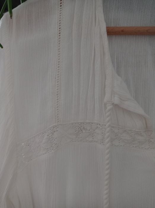 Bluzka w stylu Boho, koronka, chwosty, genialny skład. Rozmiar XS