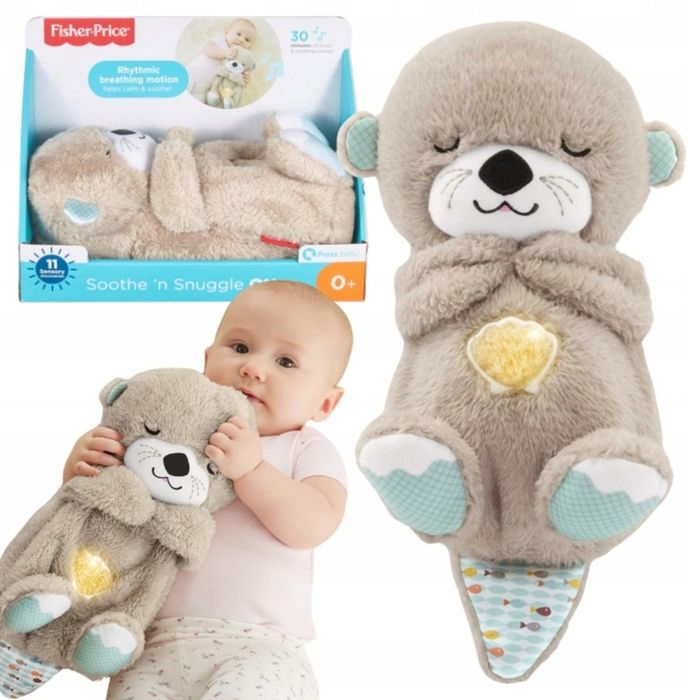Fisher Price interaktywna wydra usypianka oddychająca maskotka pluszak