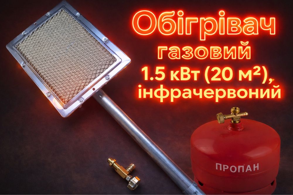 Обігрівач газовий 1,5кВт(20м2) інфрачервоний 22*17 см | ОПТОМ від 10шт