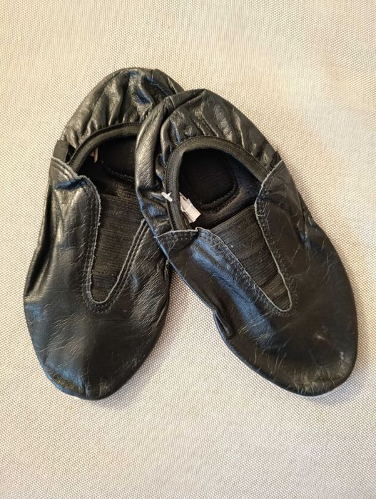Czarne skórzane baletki, 21,5 cm