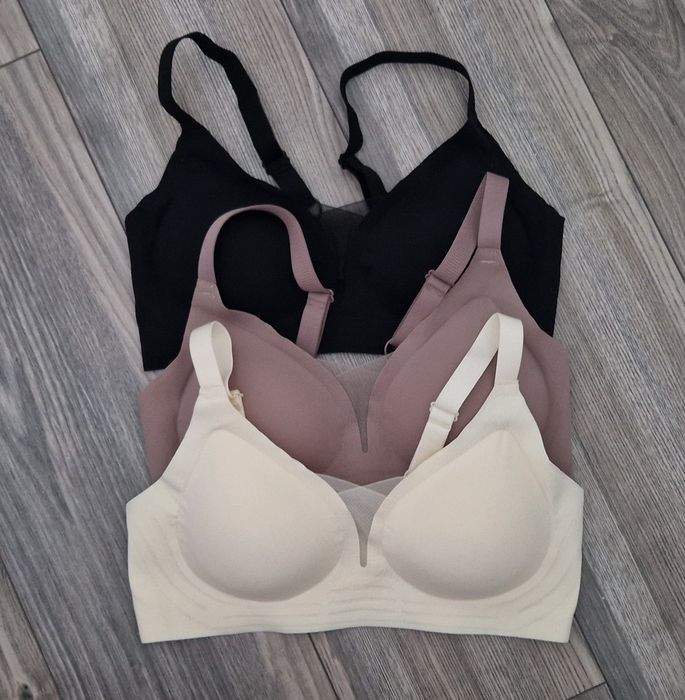 Biustonosze bezszwowe 3 sztuki 80B 80C Nowe