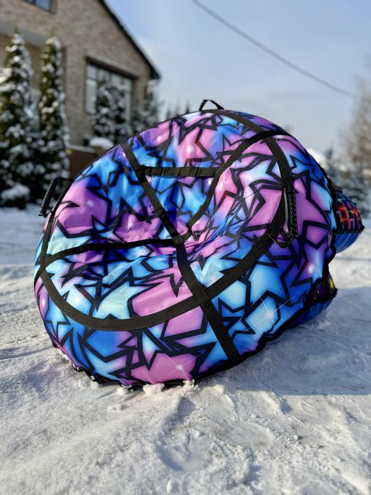 Тюбінг 100 см з камерою, надувні санки "Блакитні зірки"