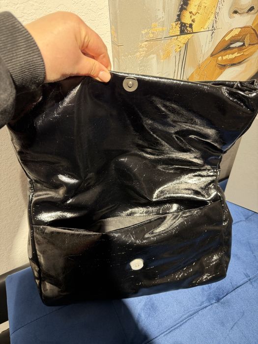 Сумка Balenciaga Monaco шкіра | чорна | срібна фурнітура