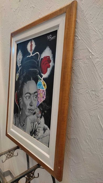 QUADRO PINTURA RETRATO FRIDA KAHLO REALISTA