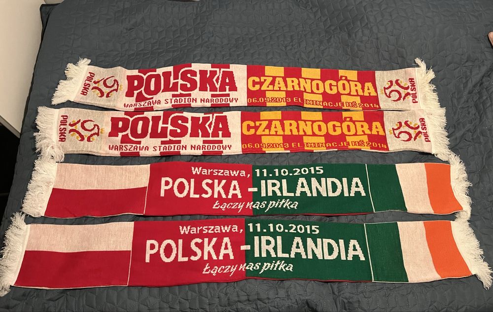 Szaliki pilkarskie kolekcjonerskie 4 sztuki