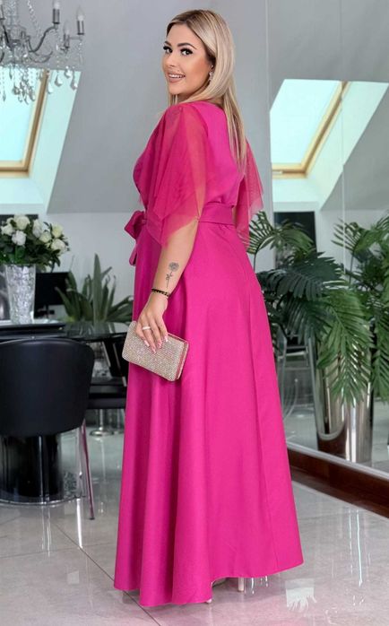 Wieczorowa sukienka magenta kolory! nowa 44 - 54
