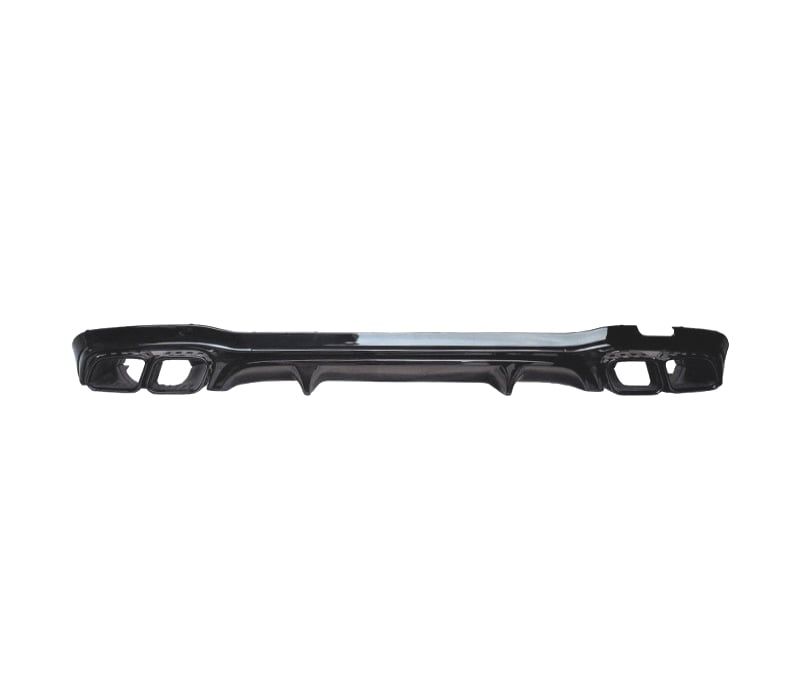 DIFUSOR MERCEDES CLASSE E W213 20-24 LOOK AMG PRETO BRILHANTE + PONTEIRAS DE ESCAPE