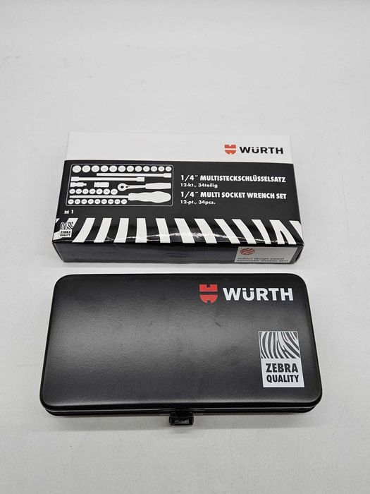 WURTH Zestaw kluczy nasadowych 1/4 cala 33 elementy Zebra
