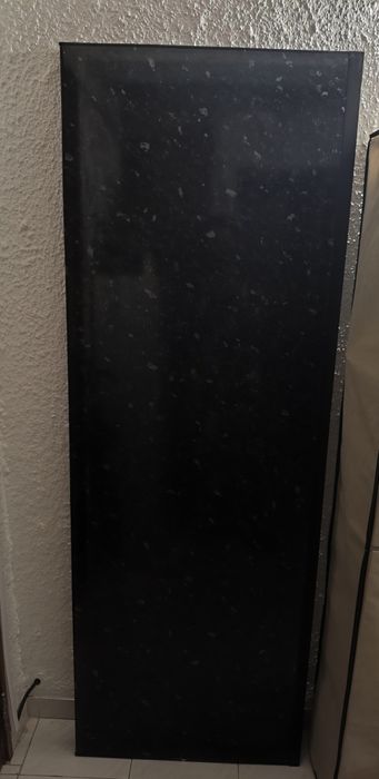 Tampo de bancada imitação pedra mármore preto brilhante