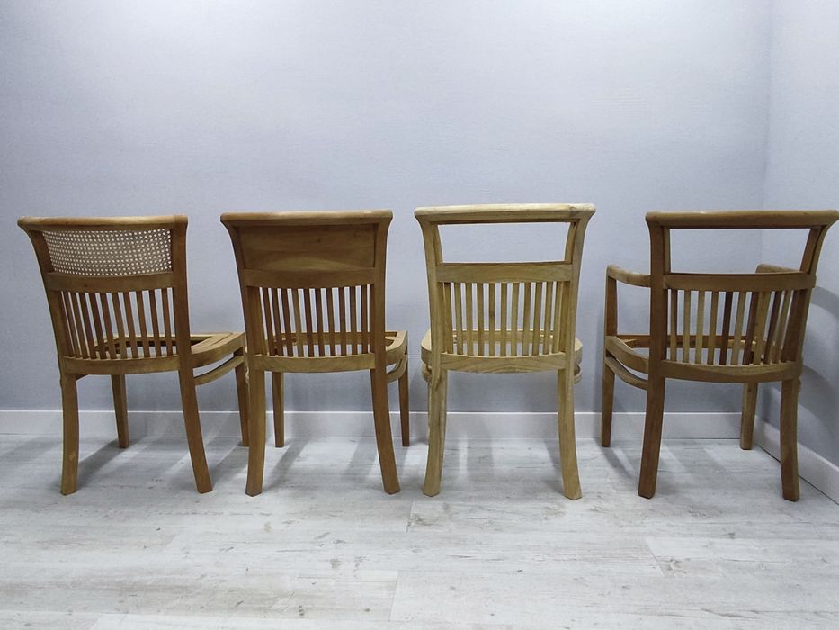 Drewniany Stelaż Krzesło Tek tekowe Podlokietnik