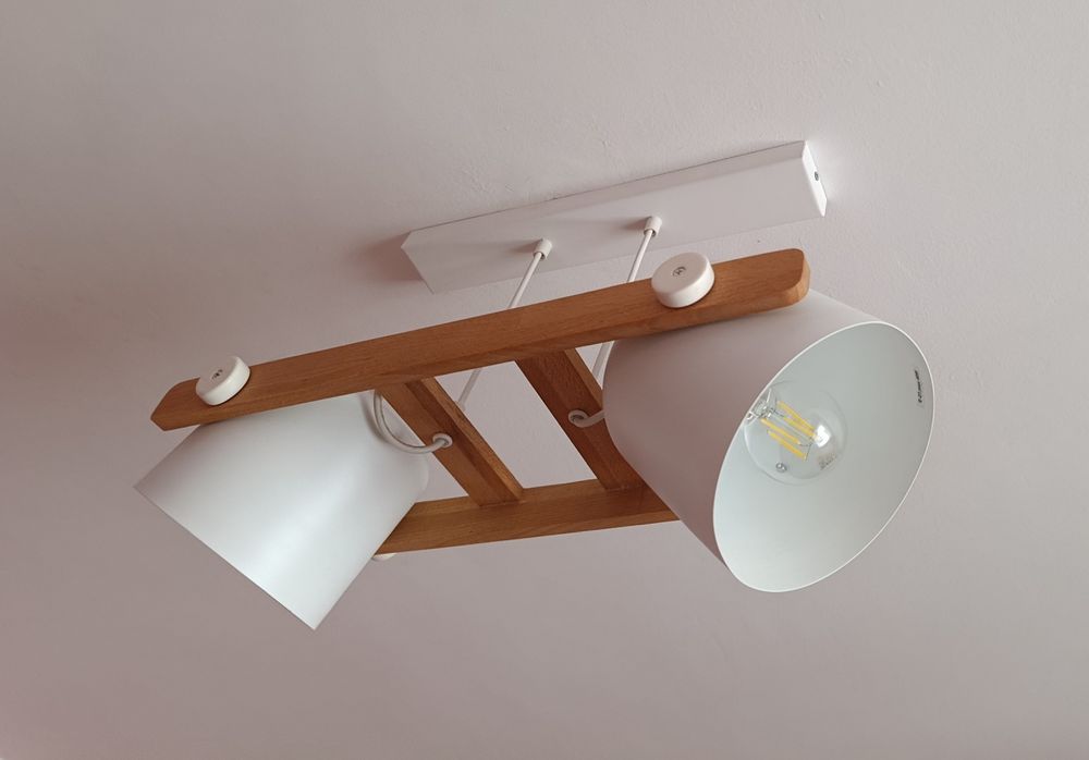 Стельова люстра Light set Konvalia CRL120/2хЕ27 білий/дерево